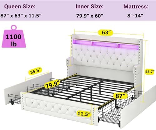 Ailisite Queen Size Bed Frame - Image 2