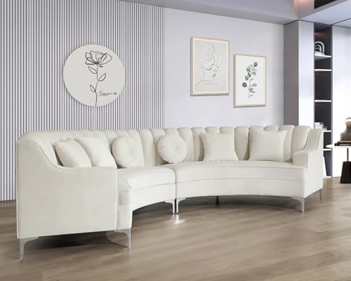 Legend Vansen Semicircle Modular Curved Velvet Sectional Sofa, 141.34”Oversized - Image 4
