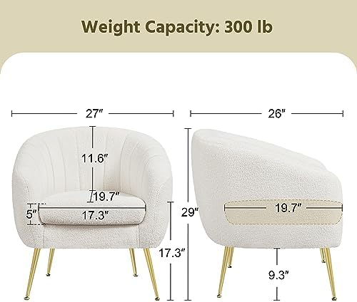 Yaheetech Barrel Accent Chair, Modern Cozy Vanity Chair - Image 2
