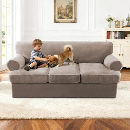 Turquoize T Cushion Sofa Slipcover 4 Piece Sofa Covers - Image 3