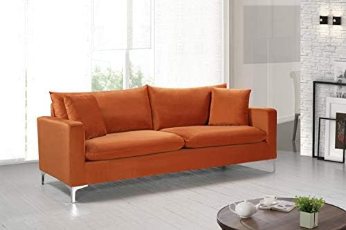 Meridian Furniture 633Cognac-S Naomi Collection Modern | Contemporary Velvet - Image 5