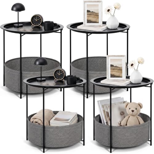 Sintuff 4 Pack Round Side Table by Sintuff