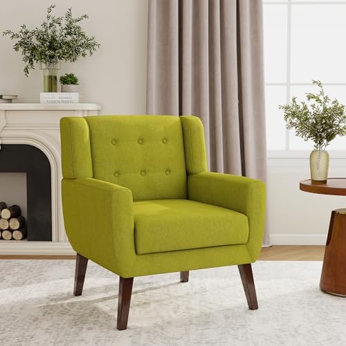 Accent Chair, Upholstered Armchair in Linen - Image 3