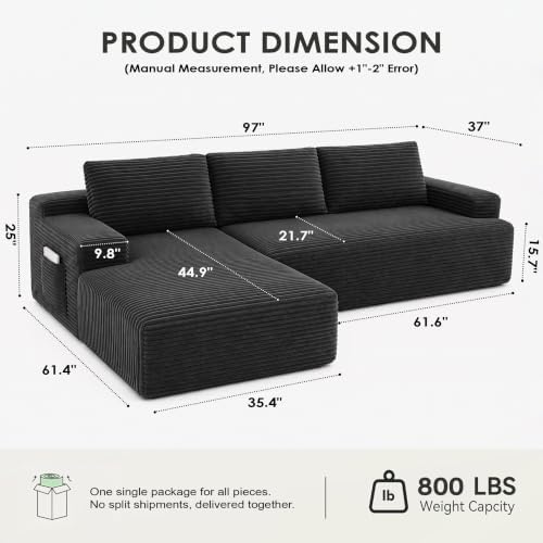 Boneless Couch, L Shaped Sectional Couches - Image 2
