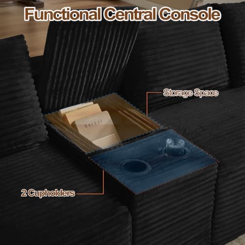 141" Oversized U Shaped Cloud Sectional Boneless Corduroy Sofa Couch - Image 6