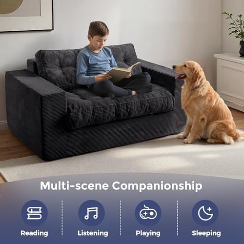 MAXYOYO Loveseat Sofa Couch, Upholstered Bean Bag Chair Cloud Seat - Image 5