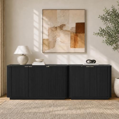 KISLOT 86.5" Fluted Buffet Sideboard - Image 3