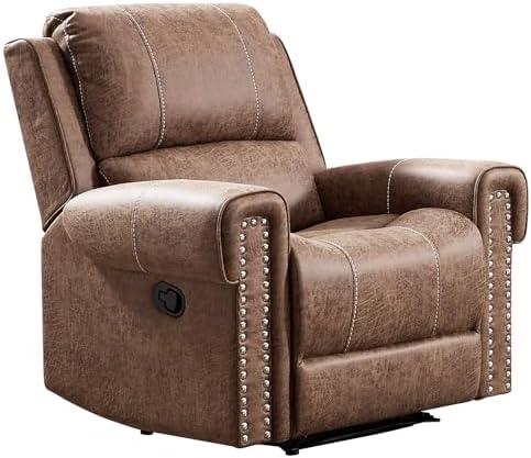 EBELLO Manual Single Recliner Chair, Faux Leather Reclining Chair - Image 7