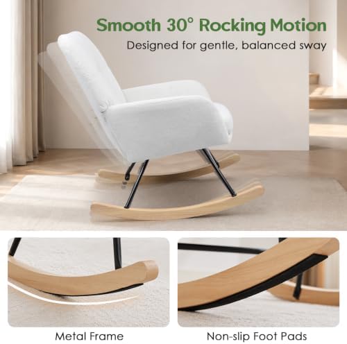 Nursery Rocking Chair, Upholstered Glider Rocker - Image 4