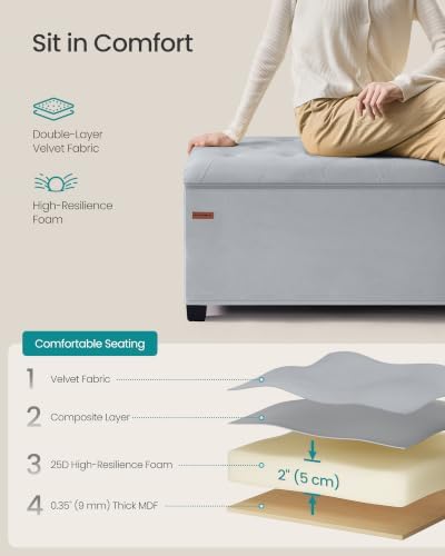 SONGMICS Storage Ottoman Bench, Foot Rest - Image 5
