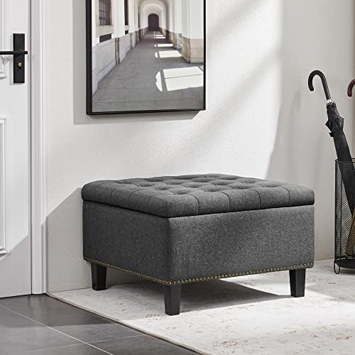 Yaheetech 28in Square Storage Ottoman Coffee Table - Image 6