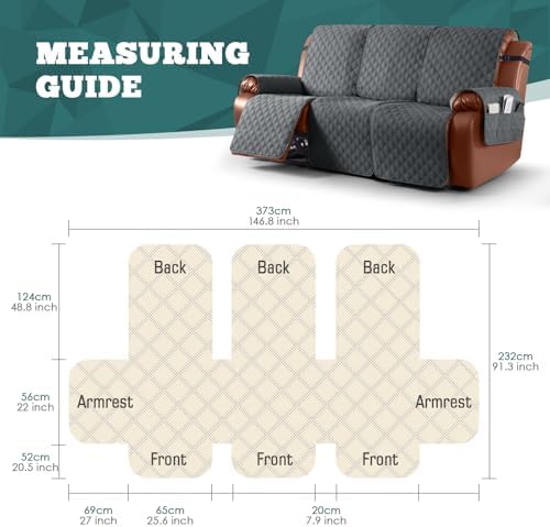 Ruaozz Waterproof Recliner Sofa Covers, 1-Piece Couch Covers - Image 2