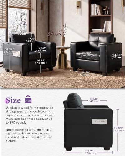 Black Faux Leather Sectional Couch, 4-Piece Sofa Set - Image 4