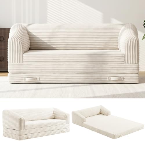JUIKURY Folding Sofa Bed with Backrest, Boneless Fold Out Couch with Handle by Unknown