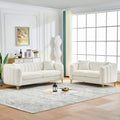 Modern Teddy Sofa Set, Combo 3-Seater Tufted Couch and Loveseat Sofa by Kolavess