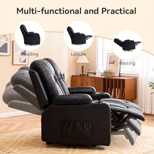 COMHOMA Living Room Furniture Set, Faux Leather Manual Recliner Sofa Sets - Image 5