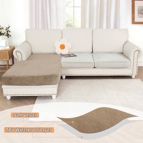 NAISI Waterproof Couch Cushion Covers Thick Velvet Fabric Washable Sofa - Image 2