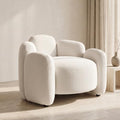 Hyfirm White Barrel Accent Chair – Modern Upholstered Living Room Chair by Hyfirm