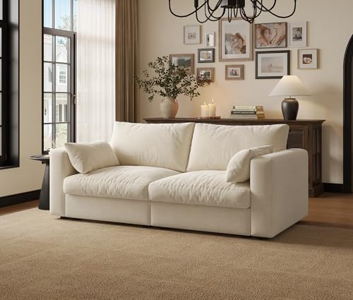 70" Cloud Modular Sectional Lovesaet Sofa, 2 Seater I-Shaped Chenille Couch by Quenvo