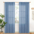 YoungsTex Light Blue Linen Curtains 80 Inch Length by YoungsTex