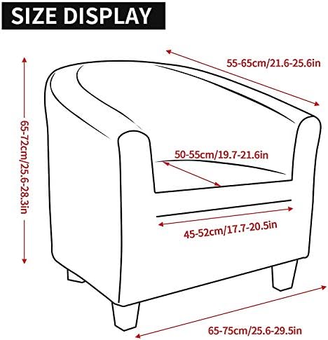 MIFXIN Tub Chair Slipcover 1 Piece High Stretch Club Chair Cover Elastic Barrel - Image 5