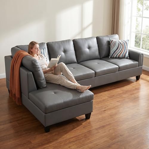 L-Shaped Sectional Sofa, Modern 4-Seat Couch - Image 6