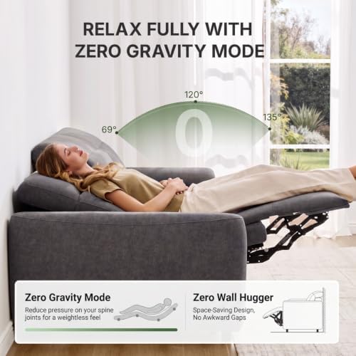 Marsail 95" Power Recliner Sofa, Zero Gravity Reclining Sofa - Image 3