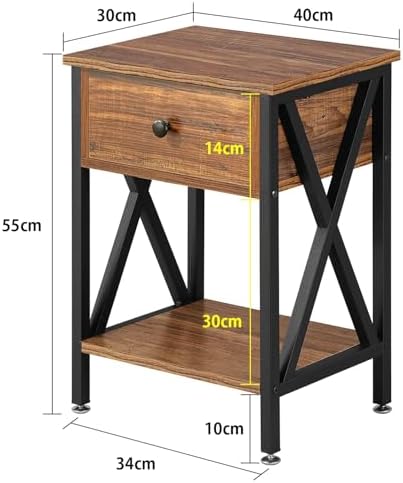 VECELO Bedside Table Set of 2 - Image 3
