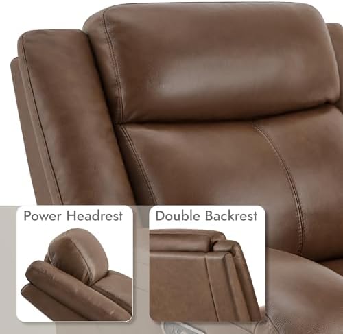 Watson & Whitely Genuine Leather Wall Hugger Power Recliner - Image 4