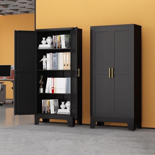 Black Metal Storage Cabinet by RISTERN