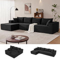 Mangodan 140” Cloud Sectional Couch, Modular Sectional Sofa by Mangodan
