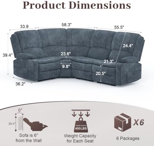 4 Seater Reclining Sofa Set, Modern Living Room Couch Set - Image 2