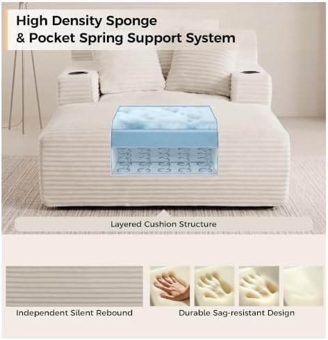 NicBex 66”Oversized Chaise Lounge Chair Indoor - Image 3