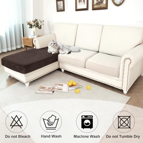 NAISI Waterproof Couch Cushion Covers Thick Velvet Fabric Washable Sofa - Image 6