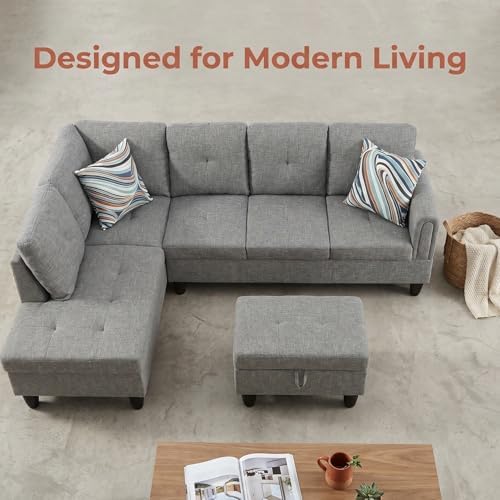 3-Piece L-Shaped Modular Leather Sofa – Convertible Sectional Couch - Image 5