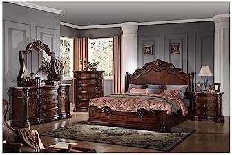 Best Master Barney's Traditional 5-Piece Eastern King Set in Walnut w/Marble Top - Image 2