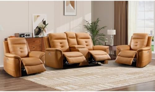 EBELLO Power Recliner Sofa Set, Faux Leather 2 Adjustable Single Recliner - Image 7