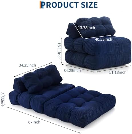 Garvee Folding Sofa Bed, Convertible Sleeper Chair - Image 2