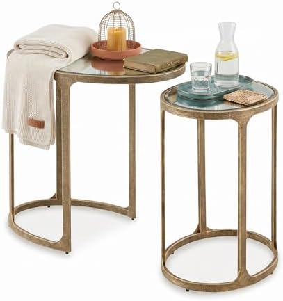 Signature Design by Ashley Irmaleigh Mirrored Nesting Accent Table Set of 2 by Unknown