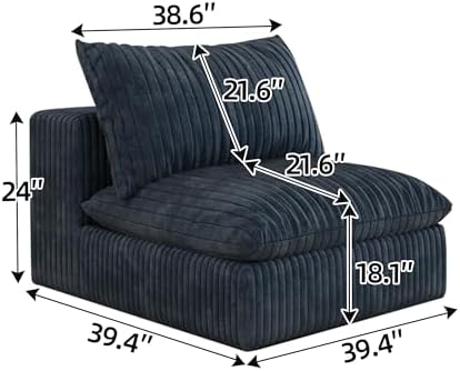 MAKIAAP Modular Sectional Sofa, Boneless Couches - Image 3