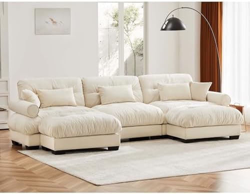 130" Modular Sectional Sofa, Velvet Upholstered Couches - Image 3