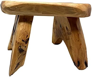 Natural Tree Stump Stool Live Edge Cedar Wood Plant Stand, Garden Bench - Image 4