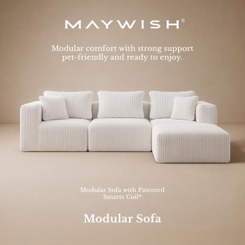 Maywish Modular Boneless Couch 106 in, Sectional Sofa - Image 3