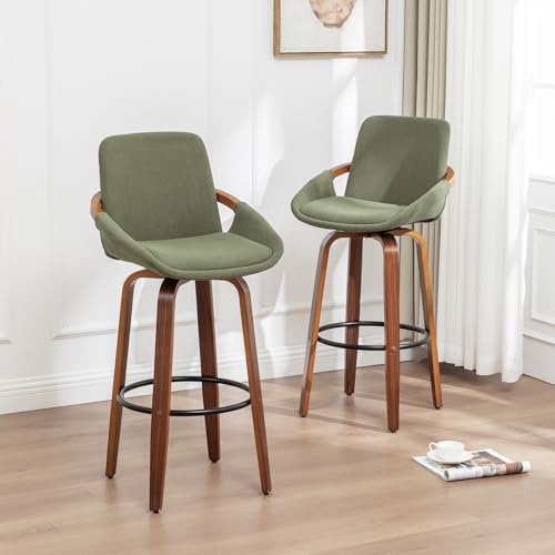 LUNLING 25.6" Counter Height Bar Stools Mid Century Modern Retro Bar Chairs - Image 4