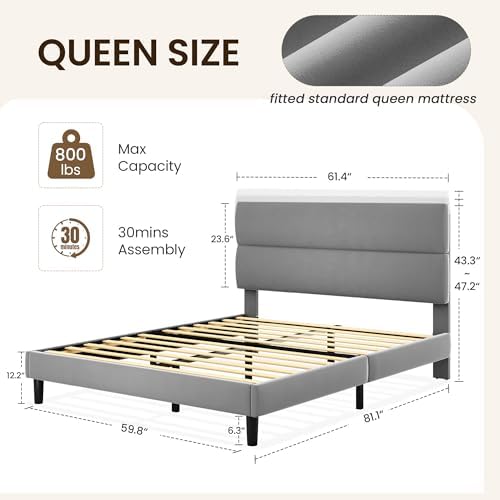 GRUSIGN Queen Size Platform Bed Frame - Image 2