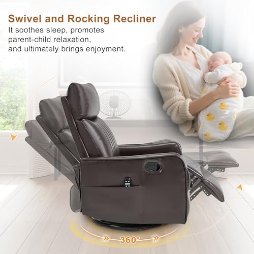 Manual Swivel Rocker Recliner Chair - Image 4