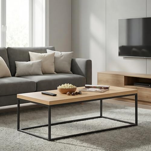 CENSI 47 Inch Natural White Oak Coffee Table/Center Table by CENSIFURNITURE