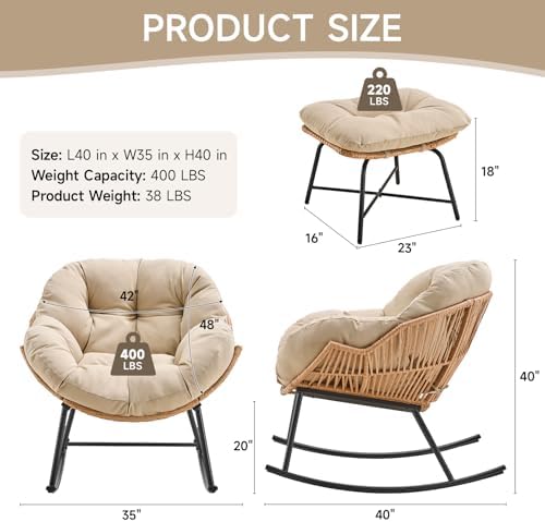 ONBRILL Papasan Rocking Chair - Image 2