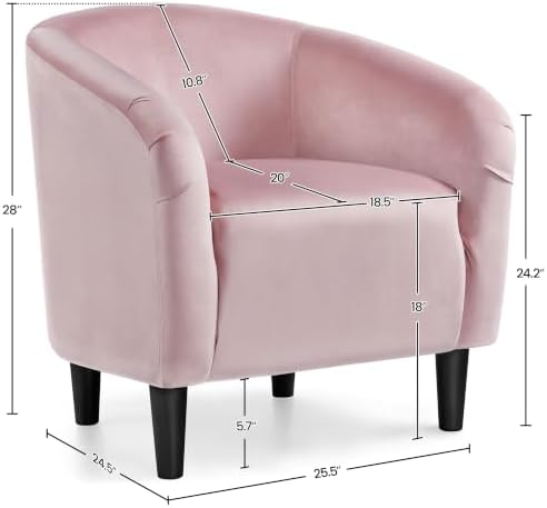 Yaheetech Compact Velvet Accent Chairs Set of 2 - Image 3