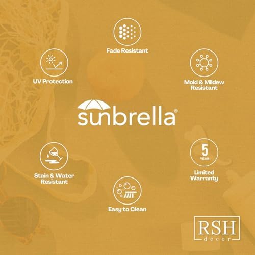RSH DECOR Sunbrella Foam Chair Cushions Set of 2 | 17x16x2 | All-Weather - Image 6